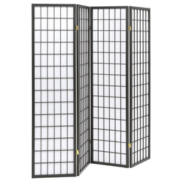 Roberto 4-Panel Room Divider Folding Shoji Screen Black