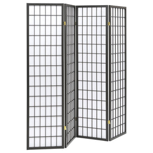 Roberto 4-Panel Room Divider Folding Shoji Screen Black