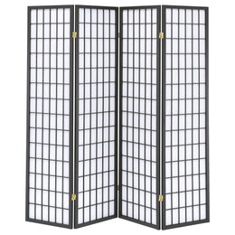 Roberto 4-Panel Room Divider Folding Shoji Screen Black