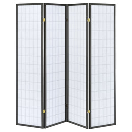 Roberto 4-Panel Room Divider Folding Shoji Screen Black
