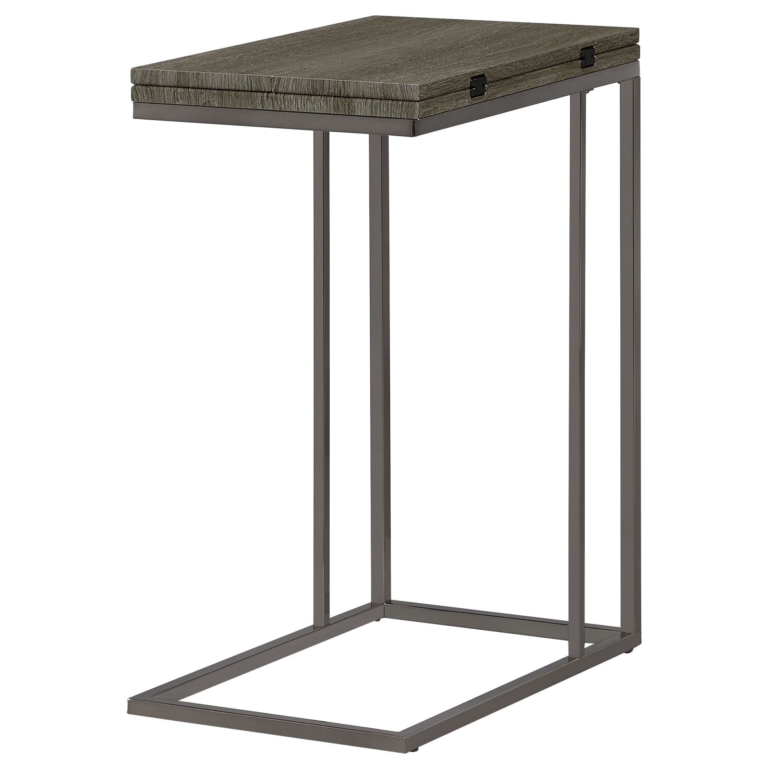 Pedro Expandable C-Shaped Sofa Side Table Chestnut