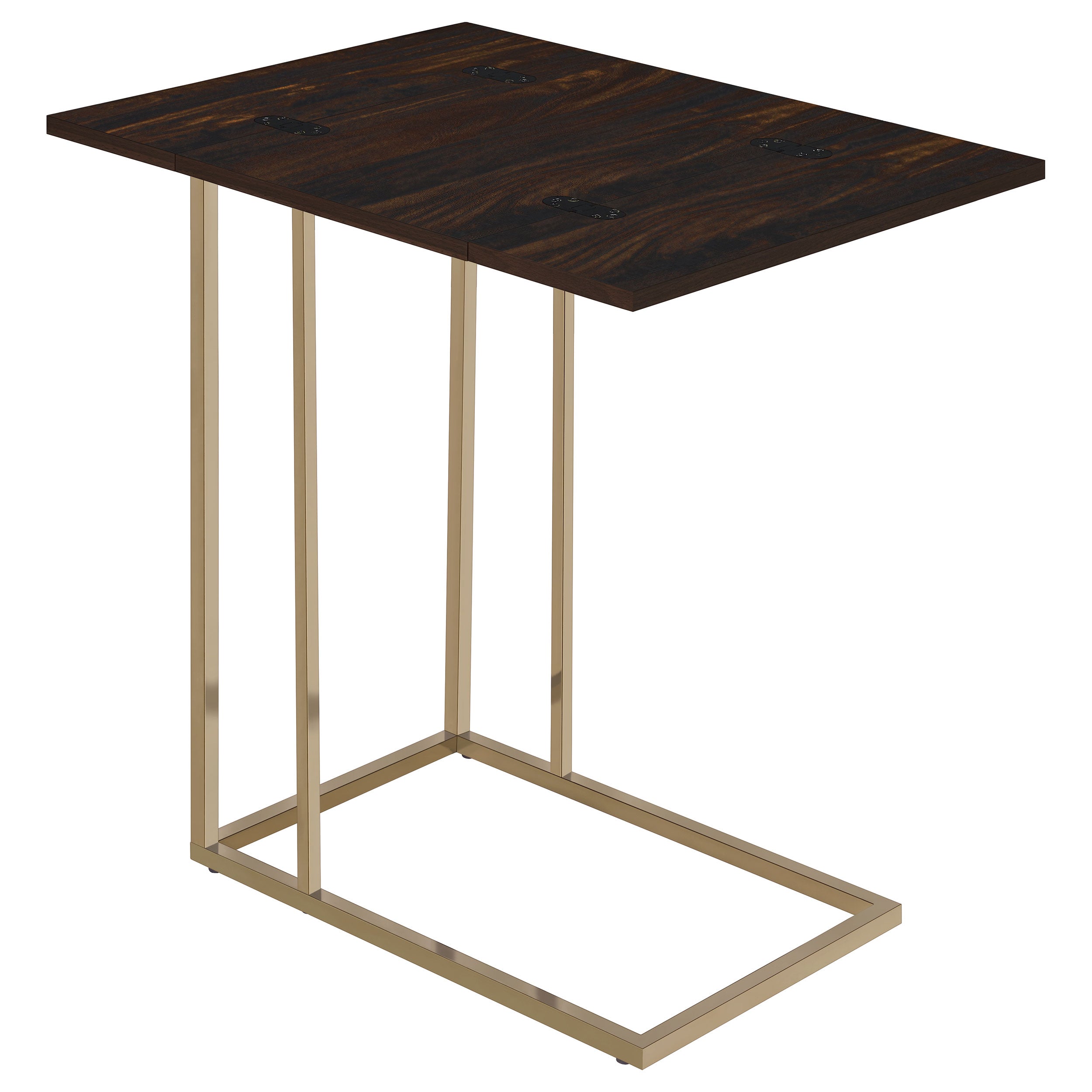 Pedro Expandable C-Shaped Sofa Side Table Chestnut