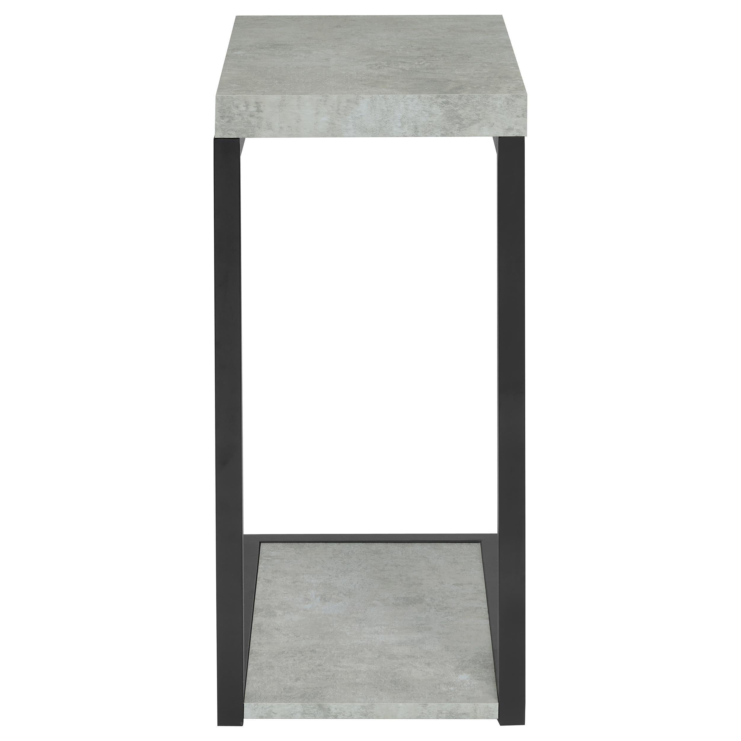 Beck Engineered Wood C-Shape Sofa Side Table Antique Nutmeg