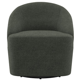 Leon Upholstered Barrel Accent Swivel Chair Hunter Green