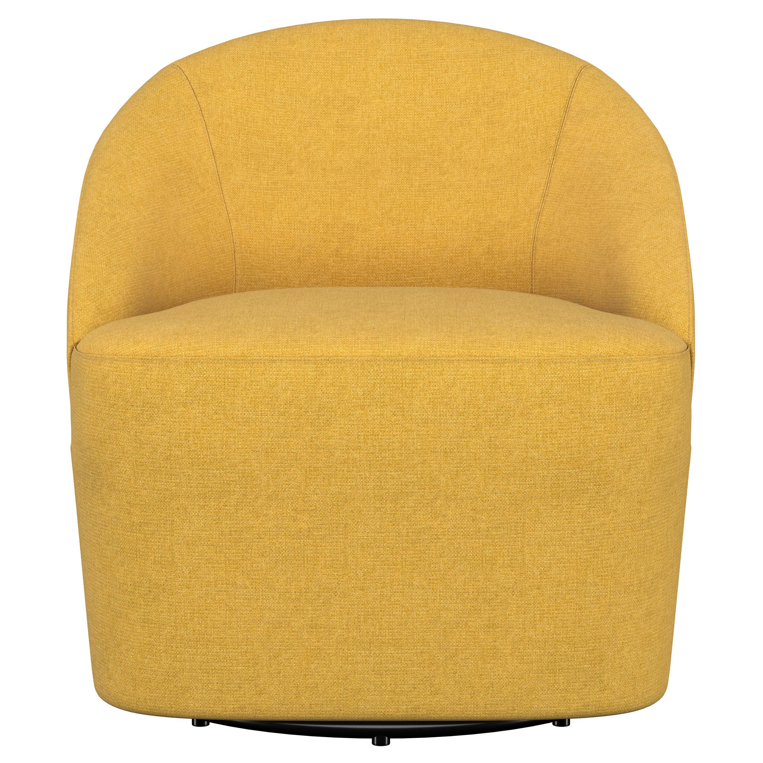 Leon Upholstered Barrel Accent Swivel Chair Hunter Green