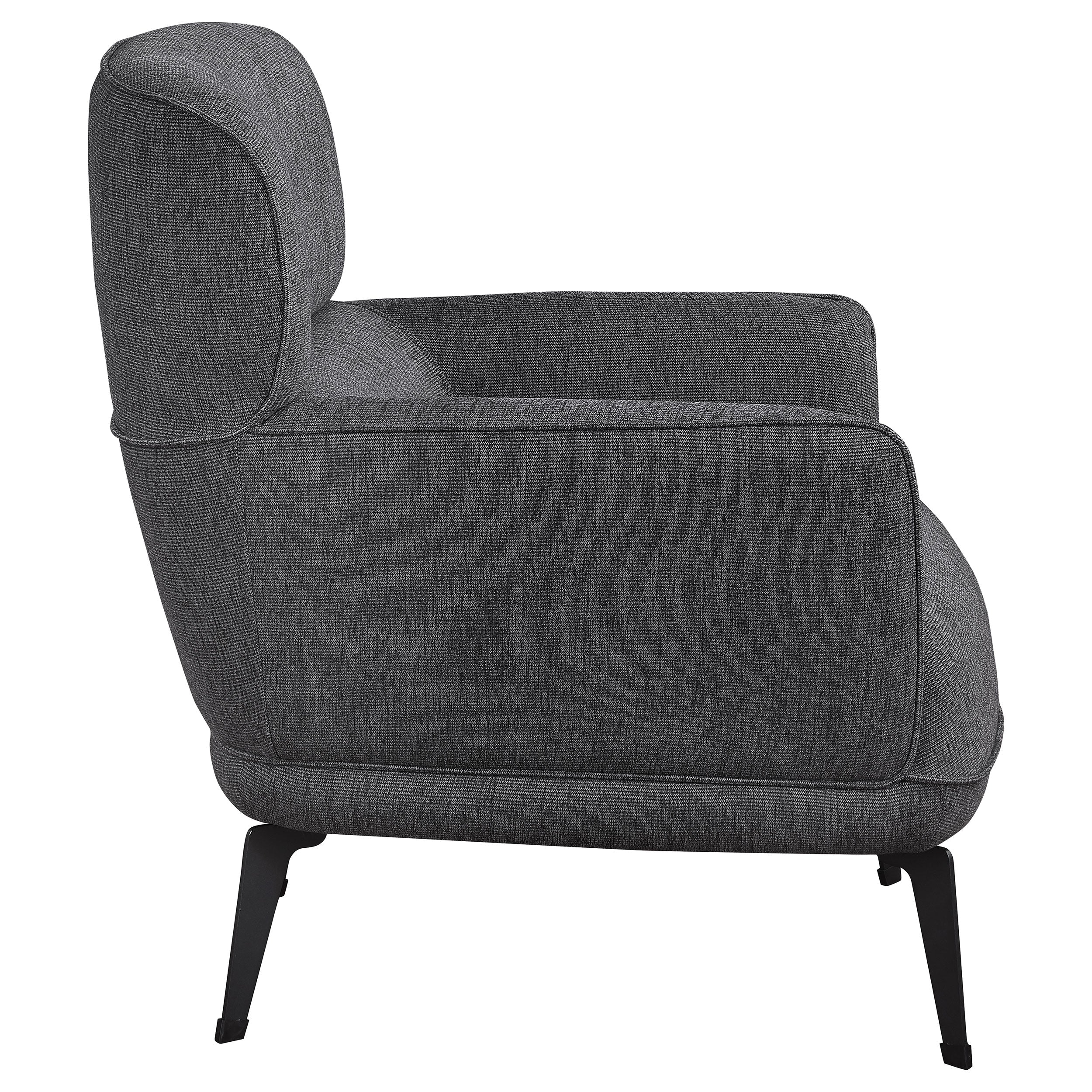 Andrea Upholstered Crecent Arm Accent Chair Orange