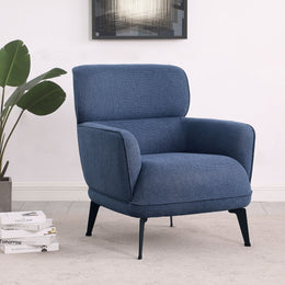 Andrea Upholstered Crecent Arm Accent Chair Orange