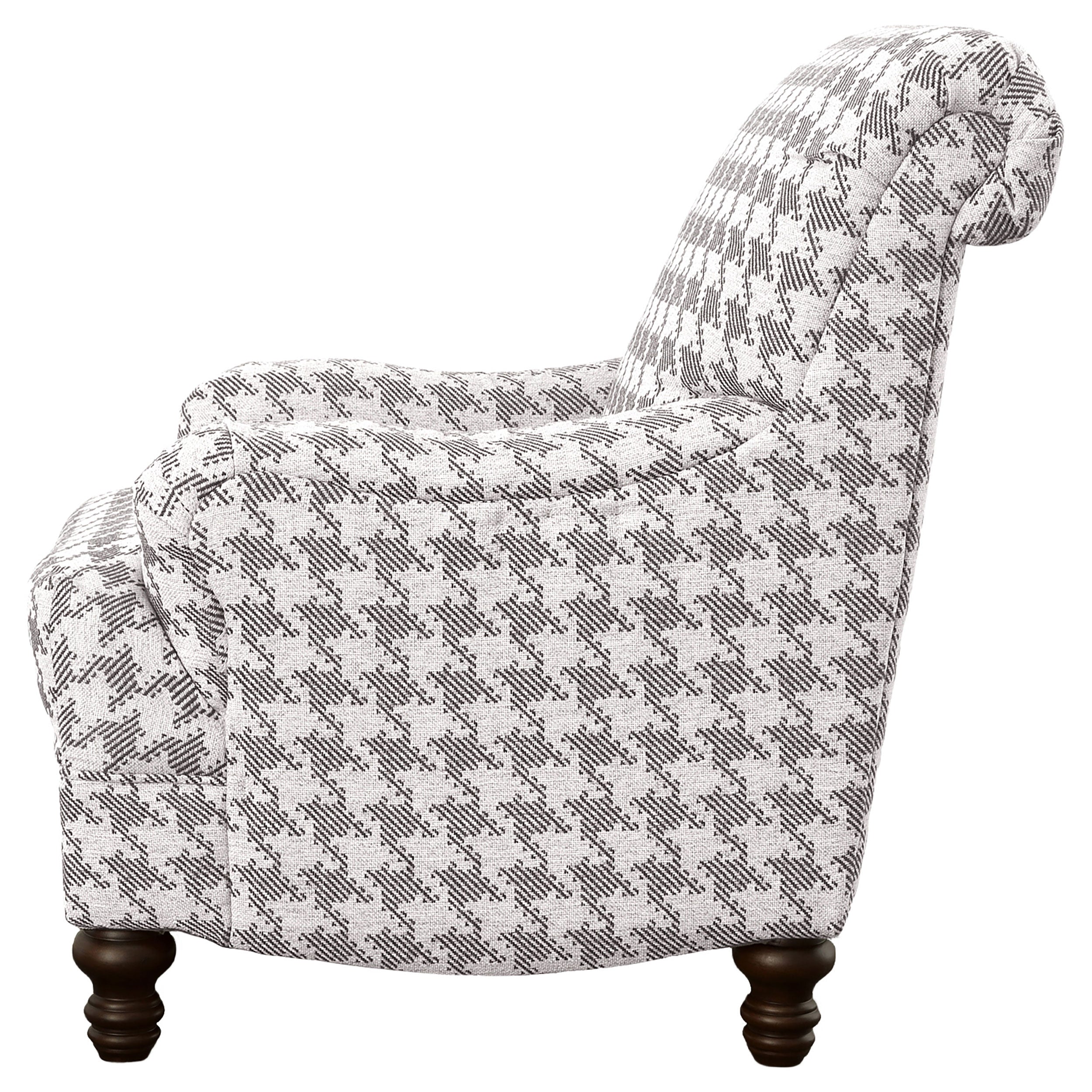 Glenn Upholstered English Arm Accent Chair Blue