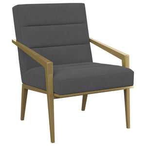 Kirra Upholstered Metal Arm Accent Chair Cream