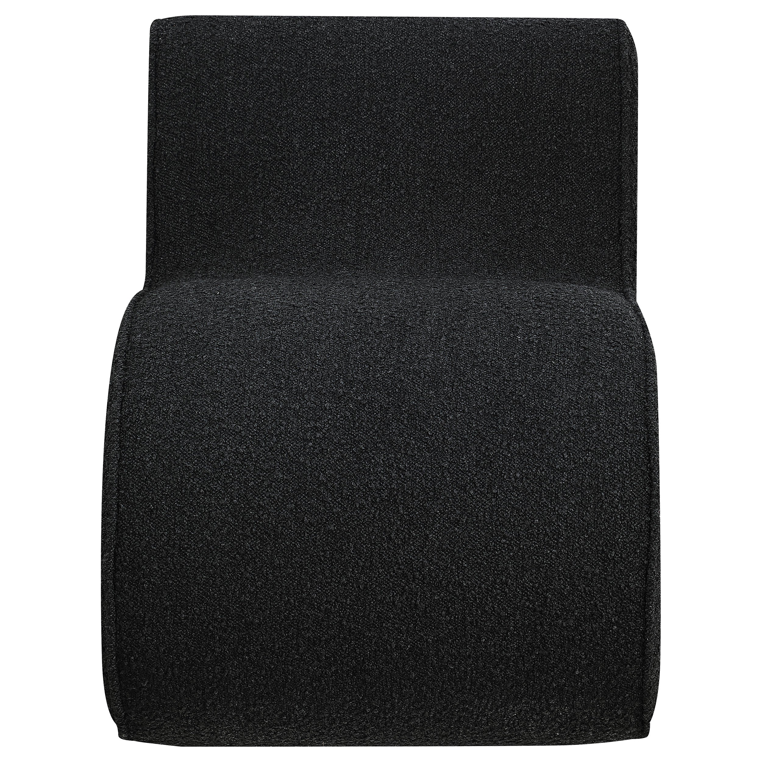 Ronea Boucle Upholstered Armless Curved Chair Cream