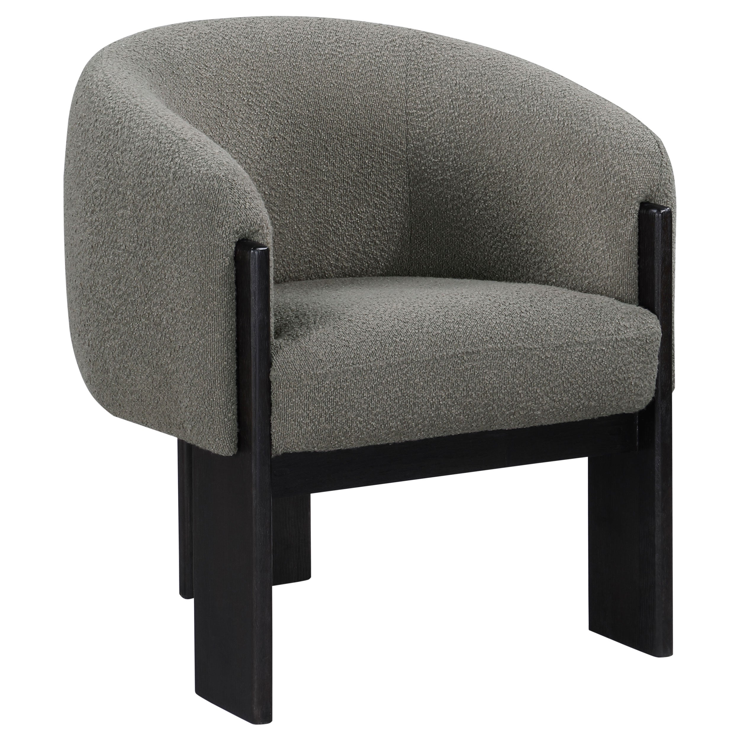 Valdez Boucle Upholstered Barrel Back Accent Chair Beige