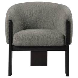 Valdez Boucle Upholstered Barrel Back Accent Chair Beige