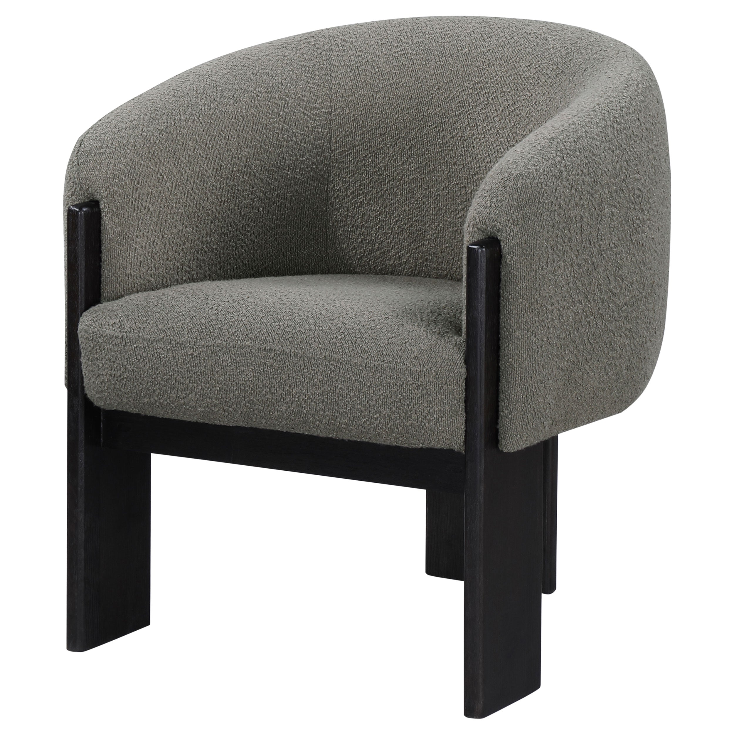 Valdez Boucle Upholstered Barrel Back Accent Chair Beige