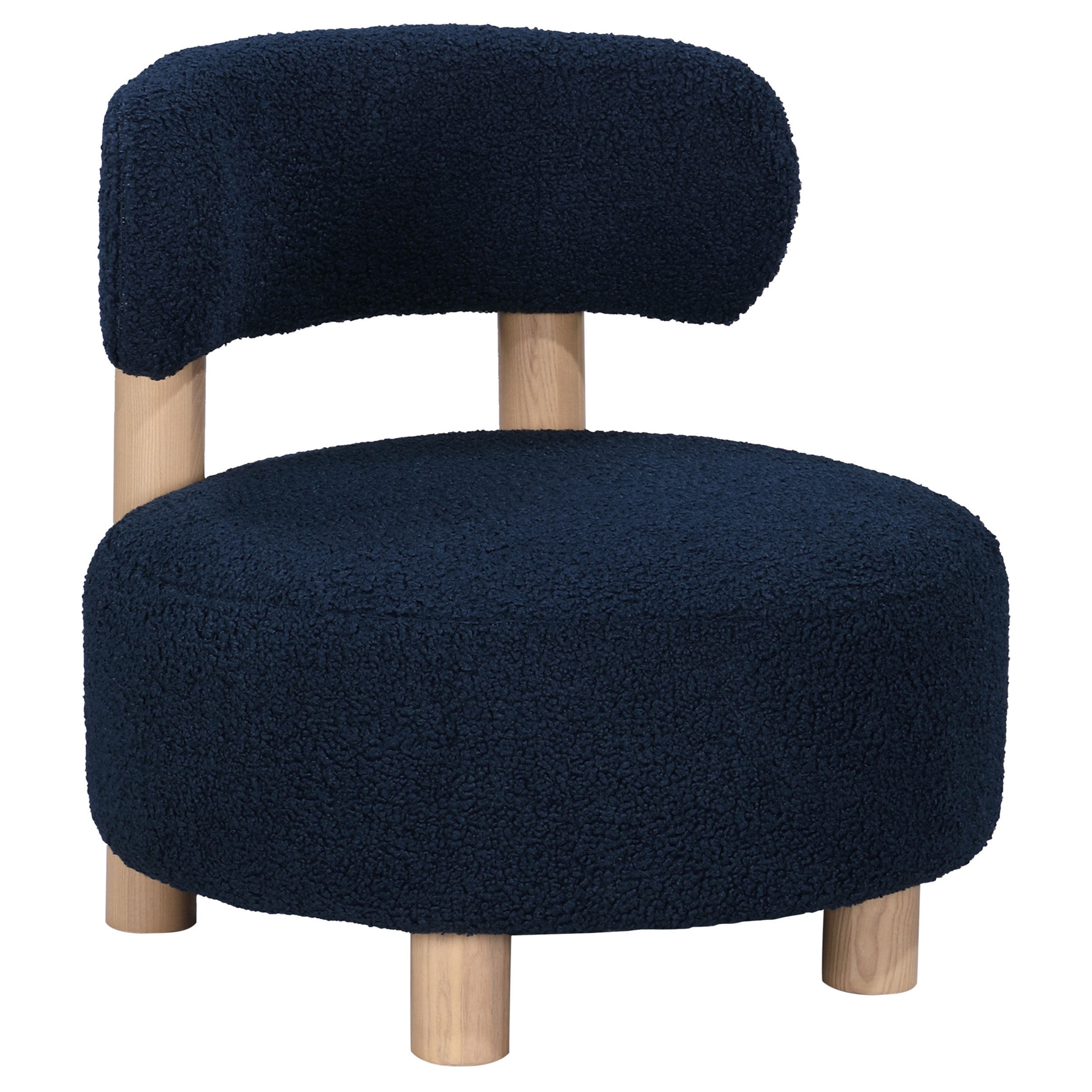 Zonie Boucle Upholstered Barrel Back Accent Chair Orange