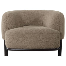 Lawler Upholstered Barrel Back Accent Chair Ivory