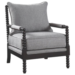 Blanchett Upholstered Bobbin Accent Chair White and Navy