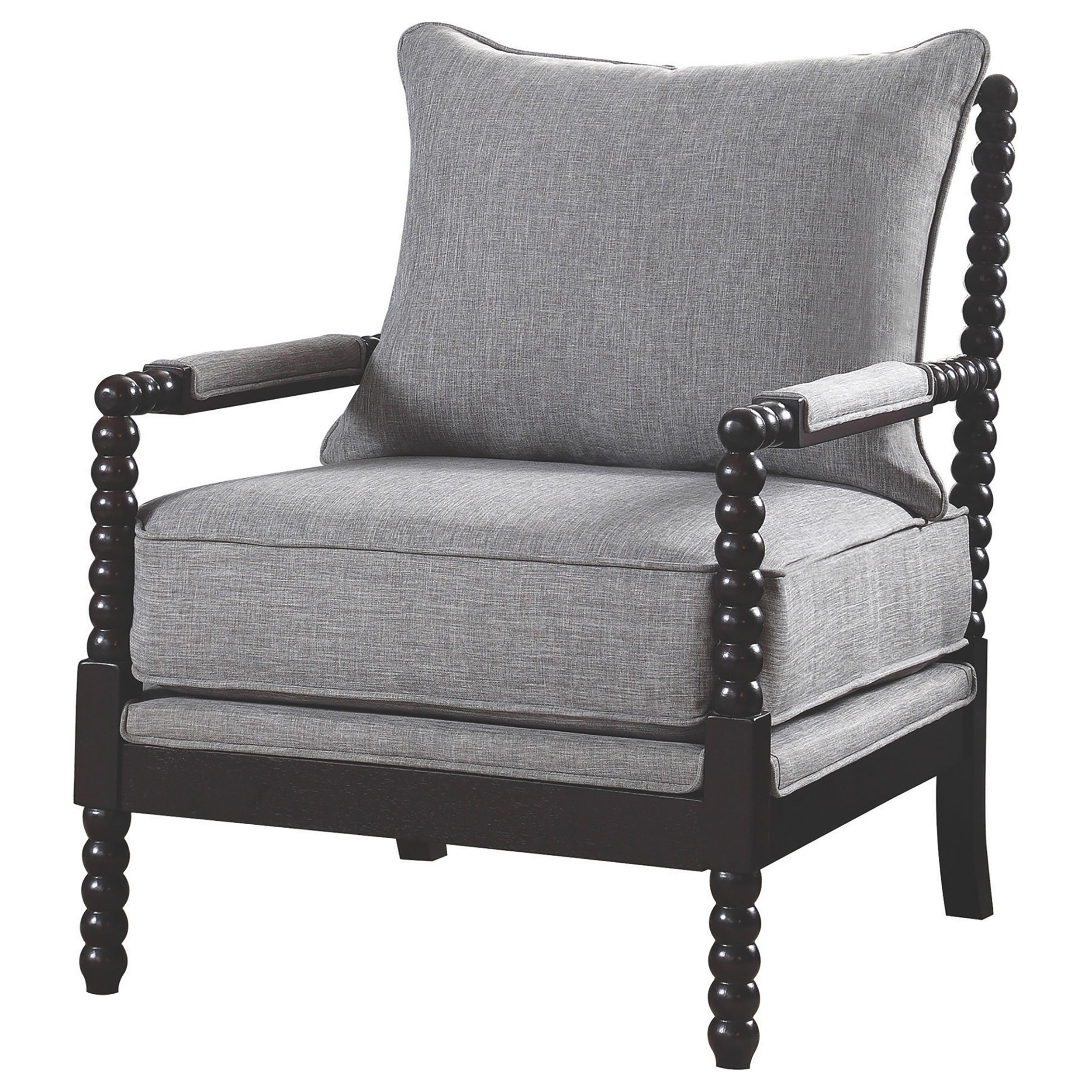 Blanchett Upholstered Bobbin Accent Chair White and Navy
