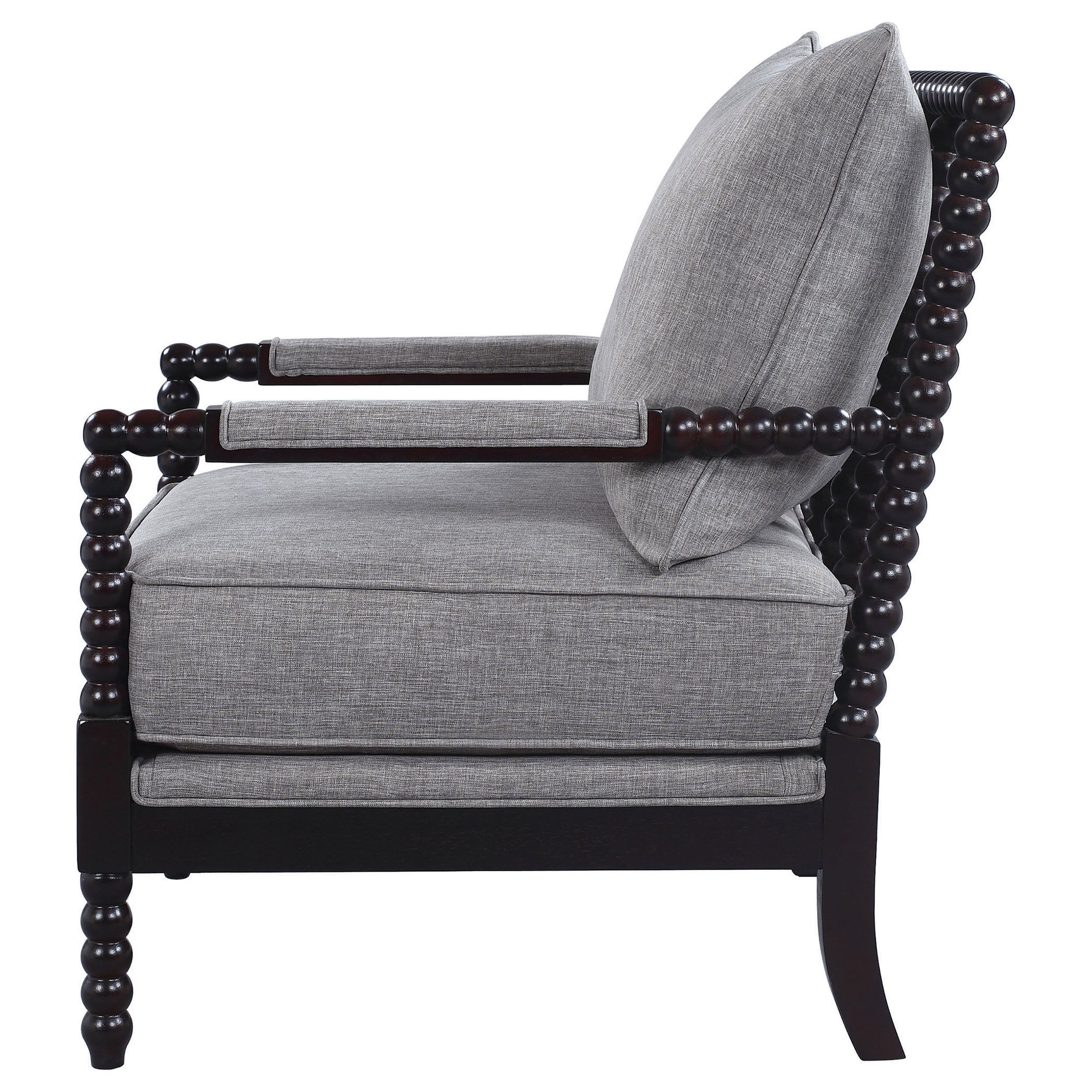 Blanchett Upholstered Bobbin Accent Chair White and Navy