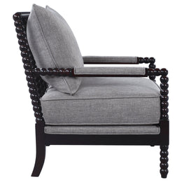 Blanchett Upholstered Bobbin Accent Chair White and Navy