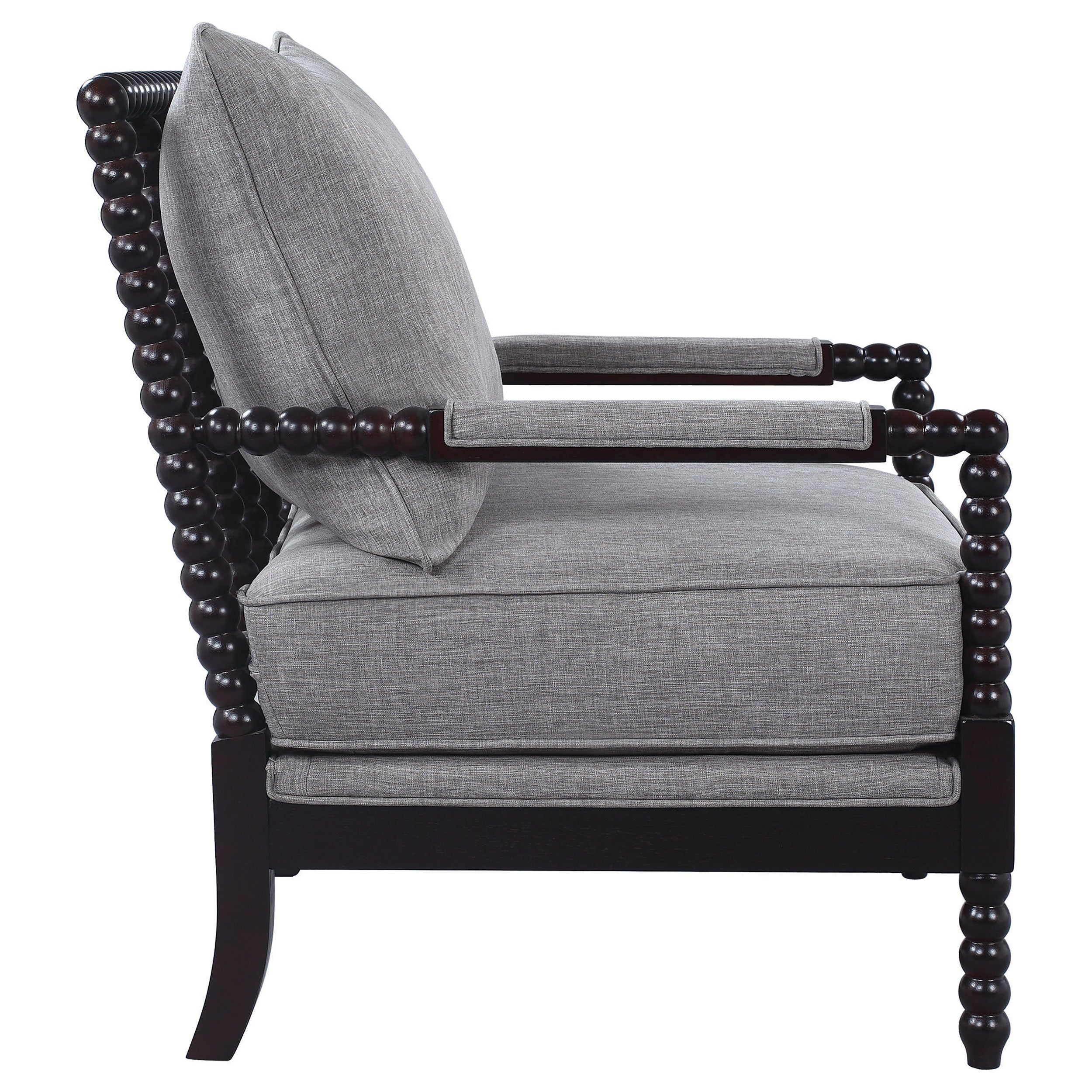 Blanchett Upholstered Bobbin Accent Chair White and Navy
