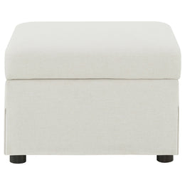 Winter Upholstered Hydraulic Lift Top Storage Ottoman Beige