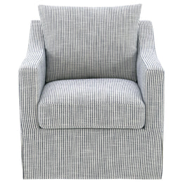 Winter Upholstered Sloped Arm Accent Swivel Chair Beige