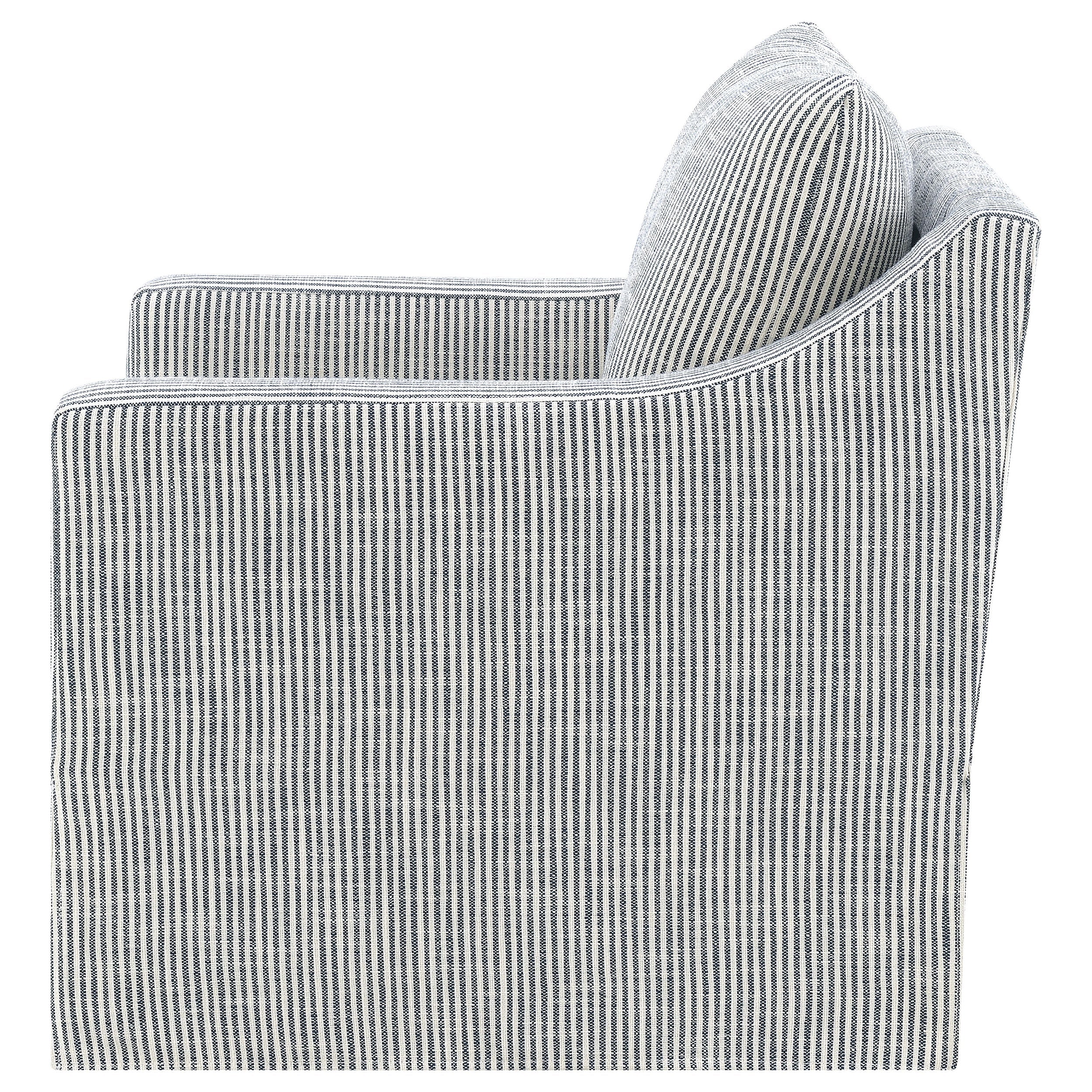 Winter Upholstered Sloped Arm Accent Swivel Chair Beige
