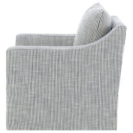 Winter Upholstered Sloped Arm Accent Swivel Chair Beige