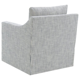 Winter Upholstered Sloped Arm Accent Swivel Chair Beige