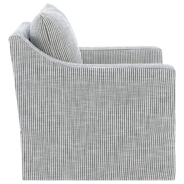 Winter Upholstered Sloped Arm Accent Swivel Chair Beige