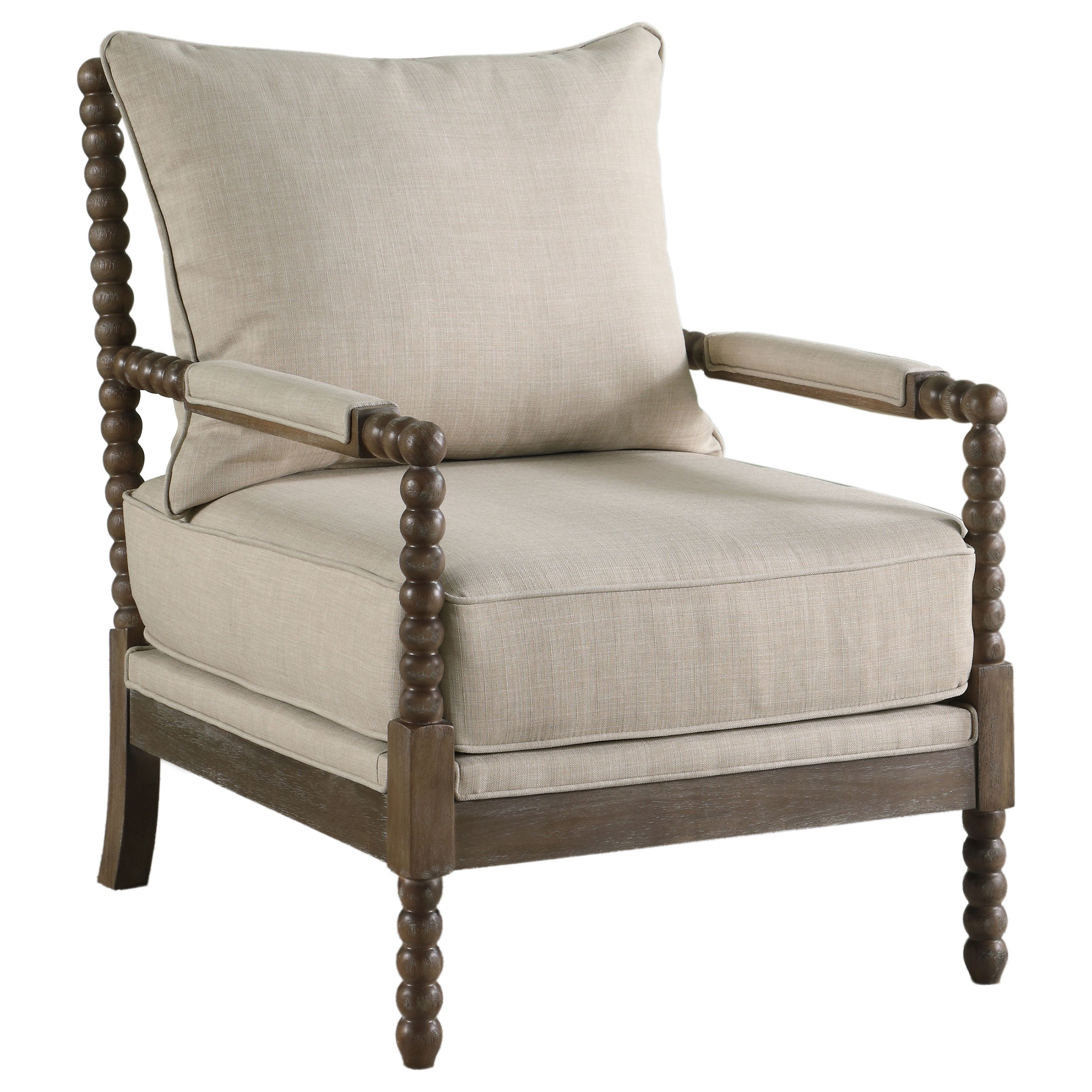 Blanchett Upholstered Bobbin Accent Chair White and Navy