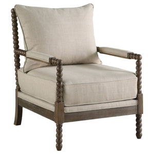 Blanchett Upholstered Bobbin Accent Chair White and Navy
