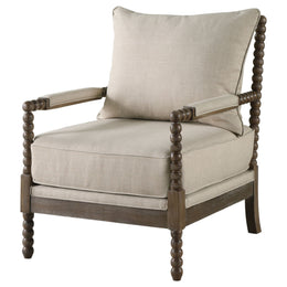 Blanchett Upholstered Bobbin Accent Chair White and Navy