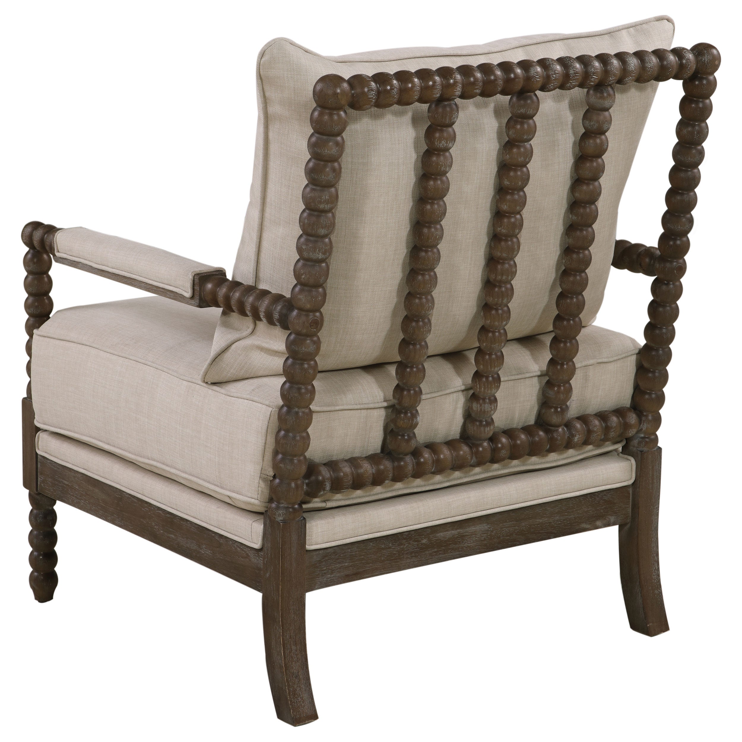 Blanchett Upholstered Bobbin Accent Chair White and Navy