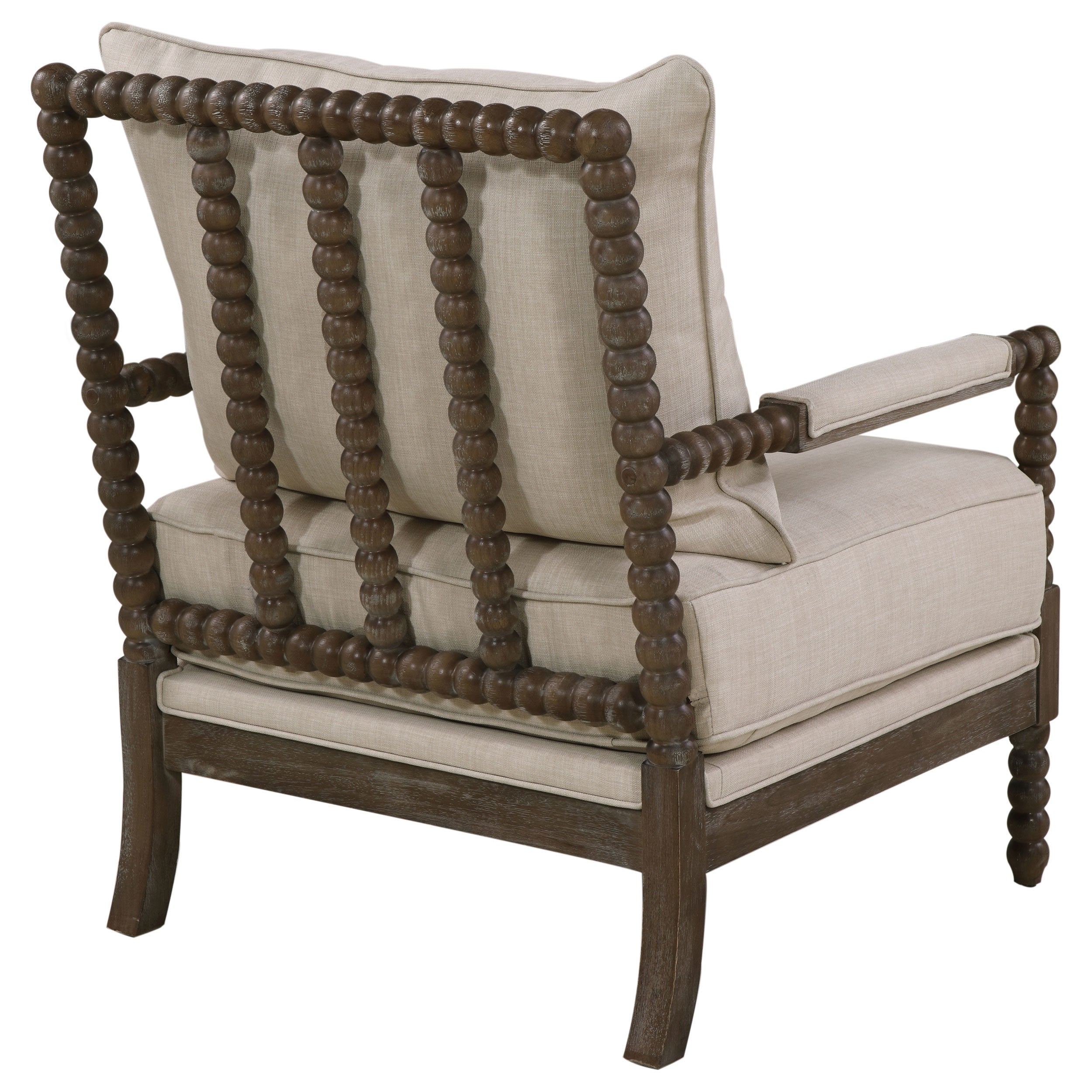 Blanchett Upholstered Bobbin Accent Chair White and Navy