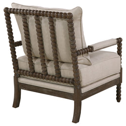 Blanchett Upholstered Bobbin Accent Chair White and Navy