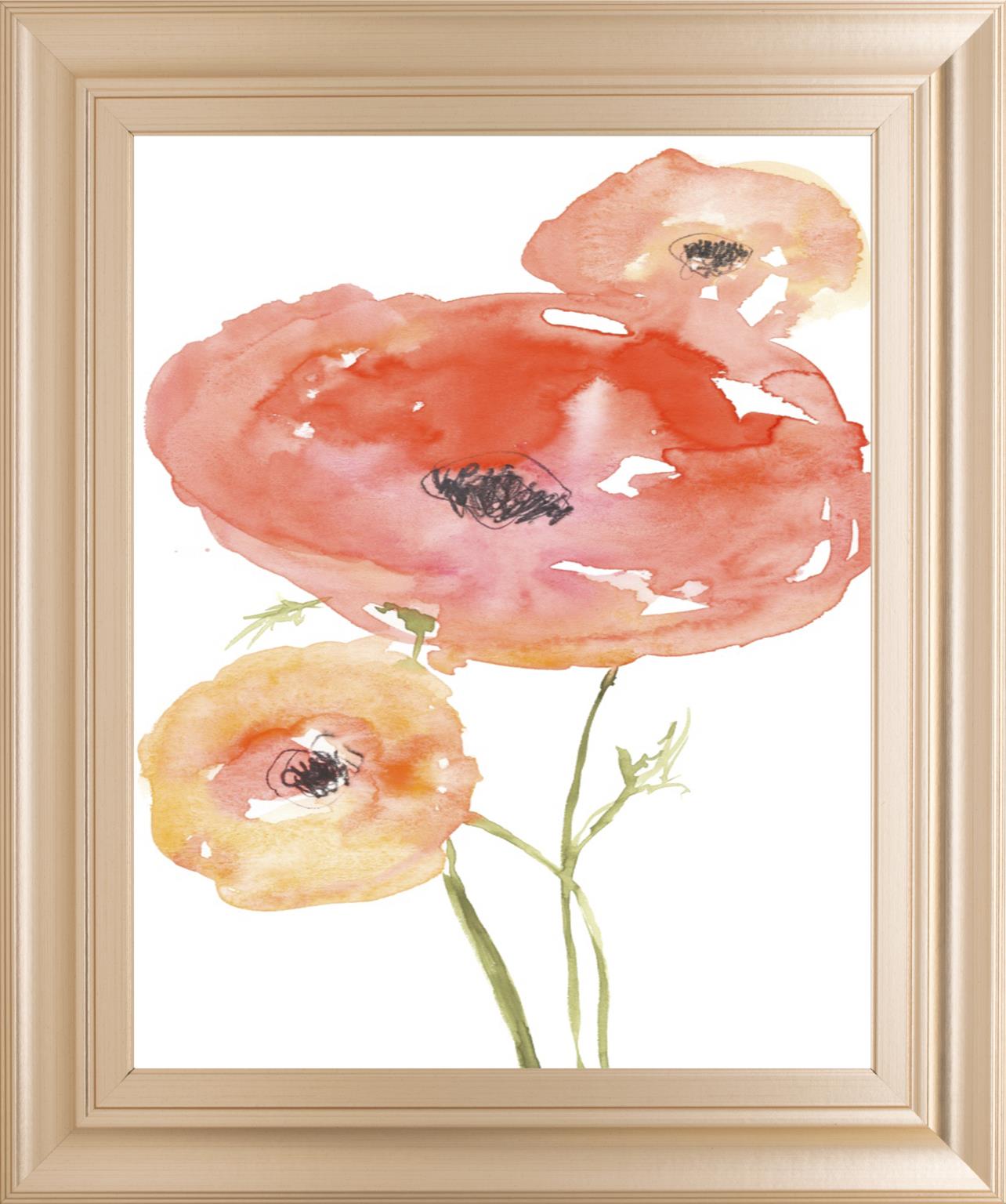 Neon Poppies I By Jennifer Goldberger 22X26 Framed Print