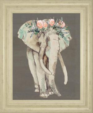 Flower Crown Elephant I By Jennifer Goldberger 22X26 Framed Print
