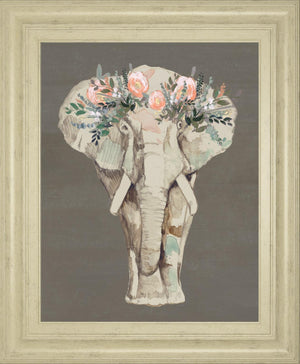 Flower Crown Elephant Ii By Jennifer Goldberger 22X26 Framed Print