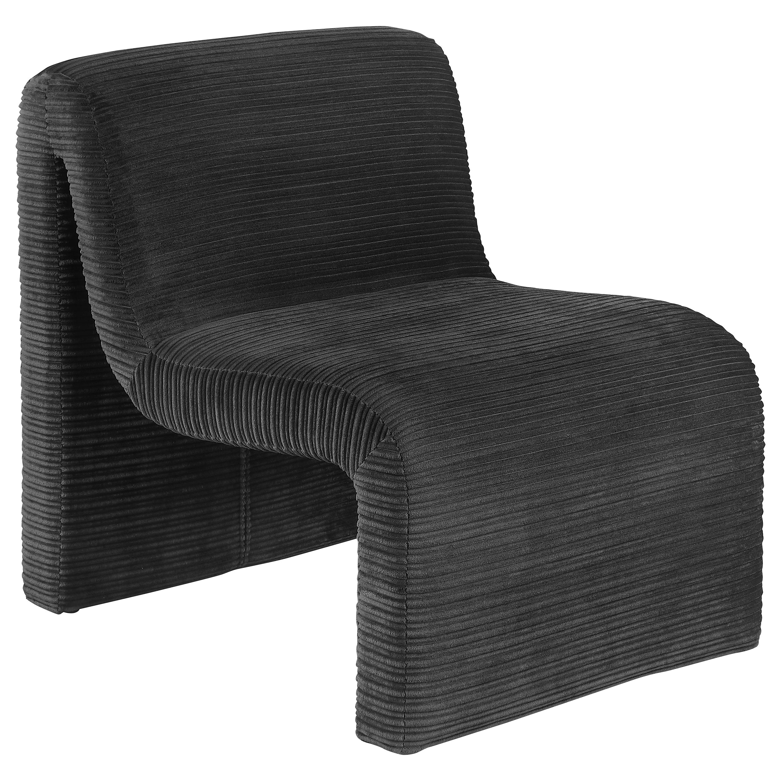 Drayton Upholstered Curved Armless Accent Chair Ivory