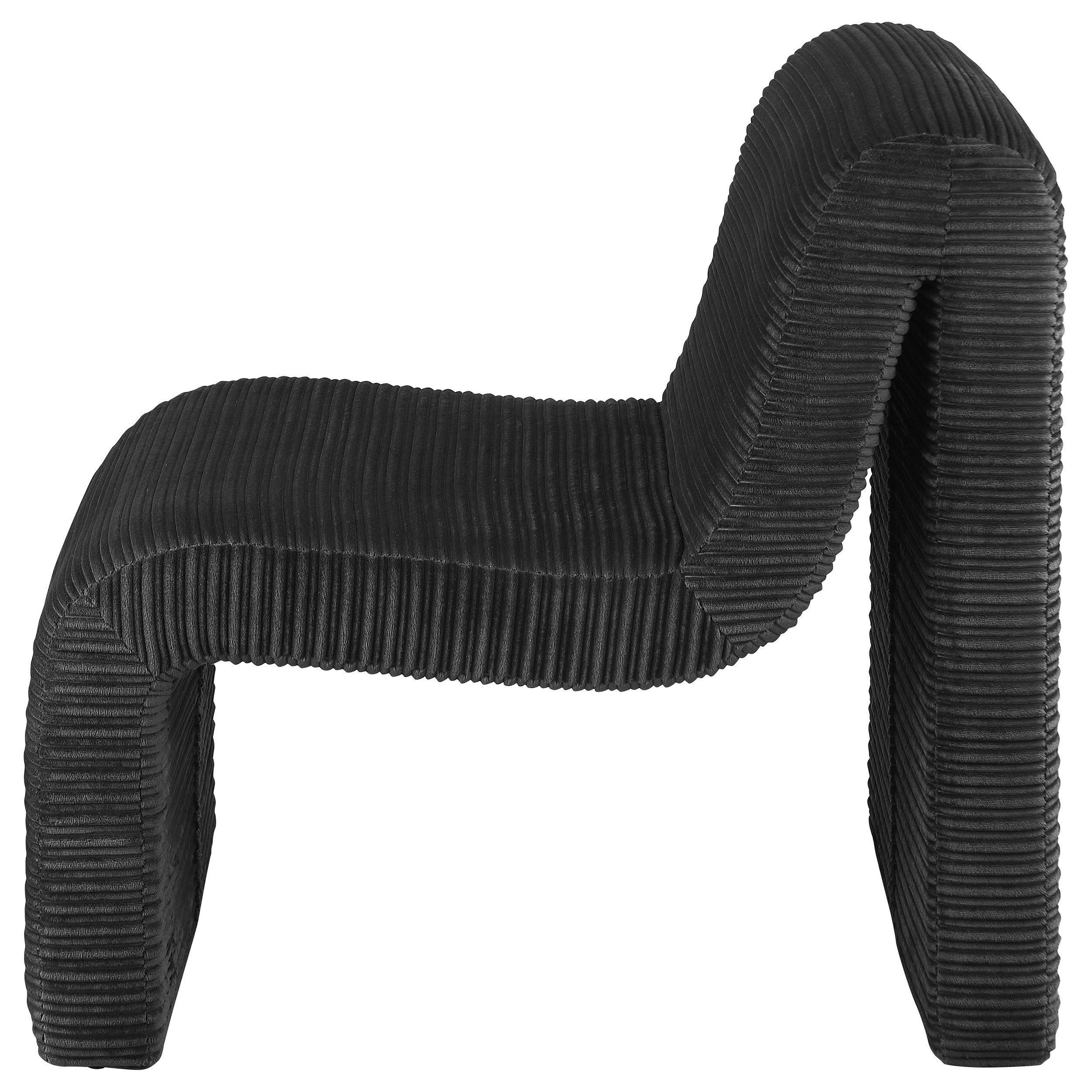 Drayton Upholstered Curved Armless Accent Chair Ivory