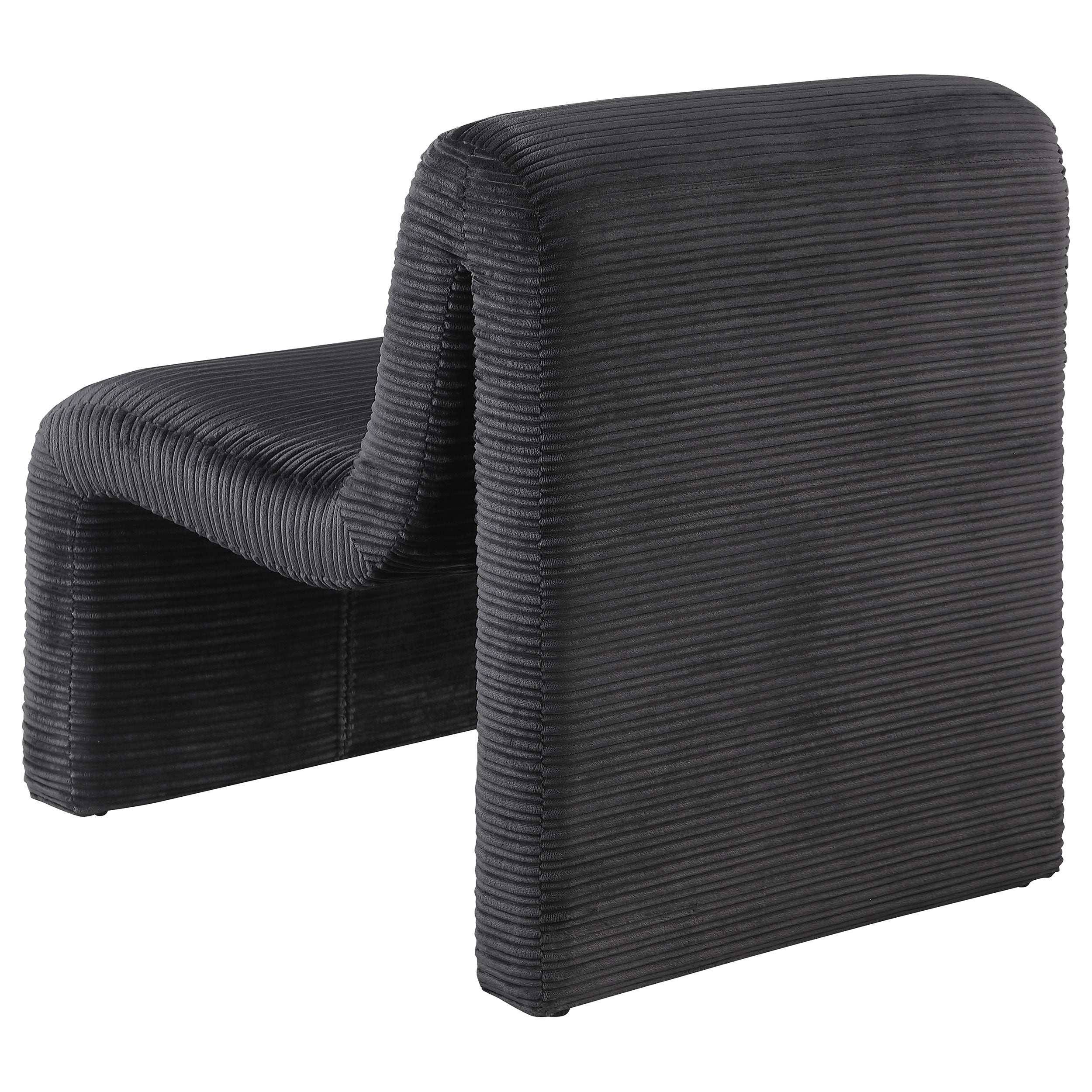 Drayton Upholstered Curved Armless Accent Chair Ivory