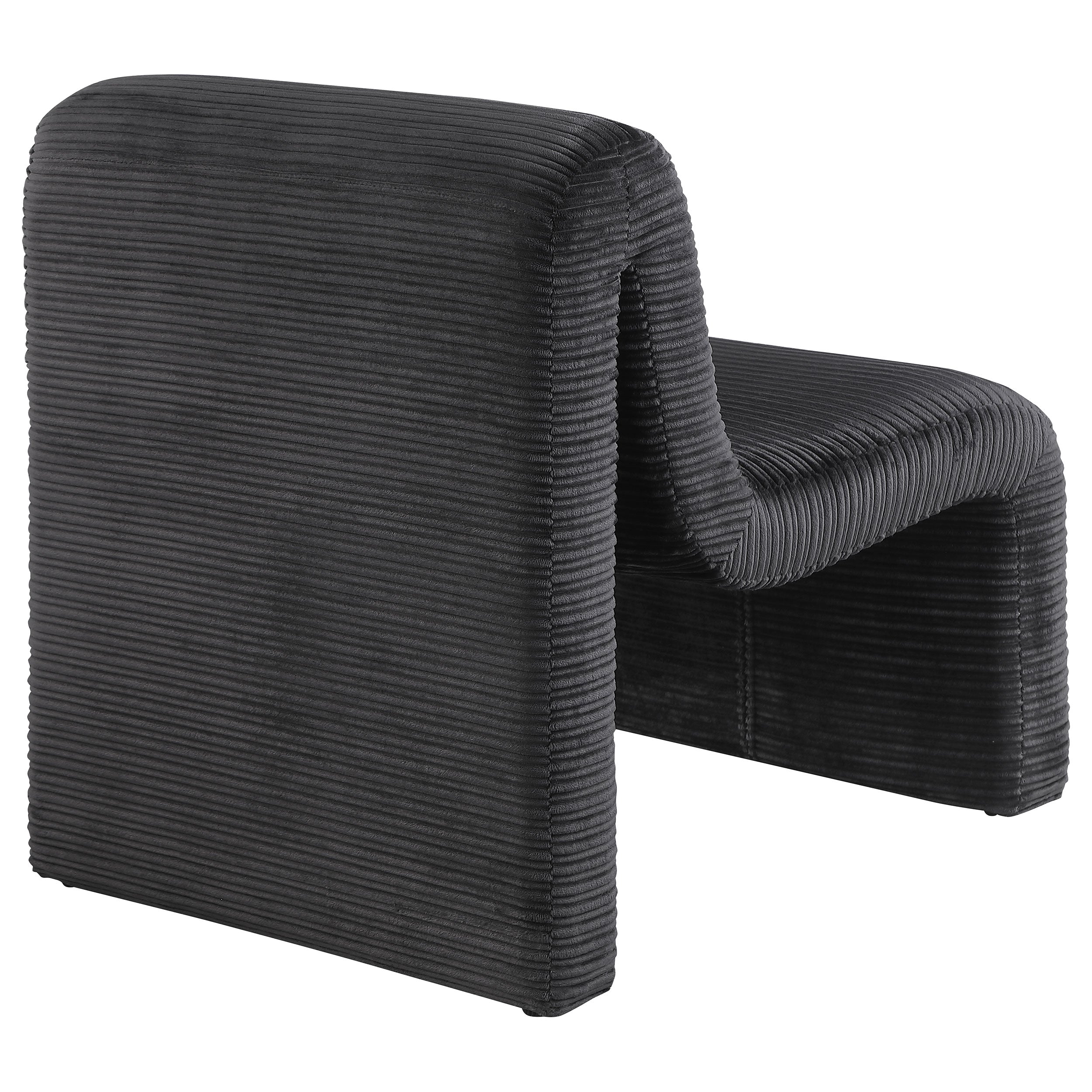 Drayton Upholstered Curved Armless Accent Chair Ivory