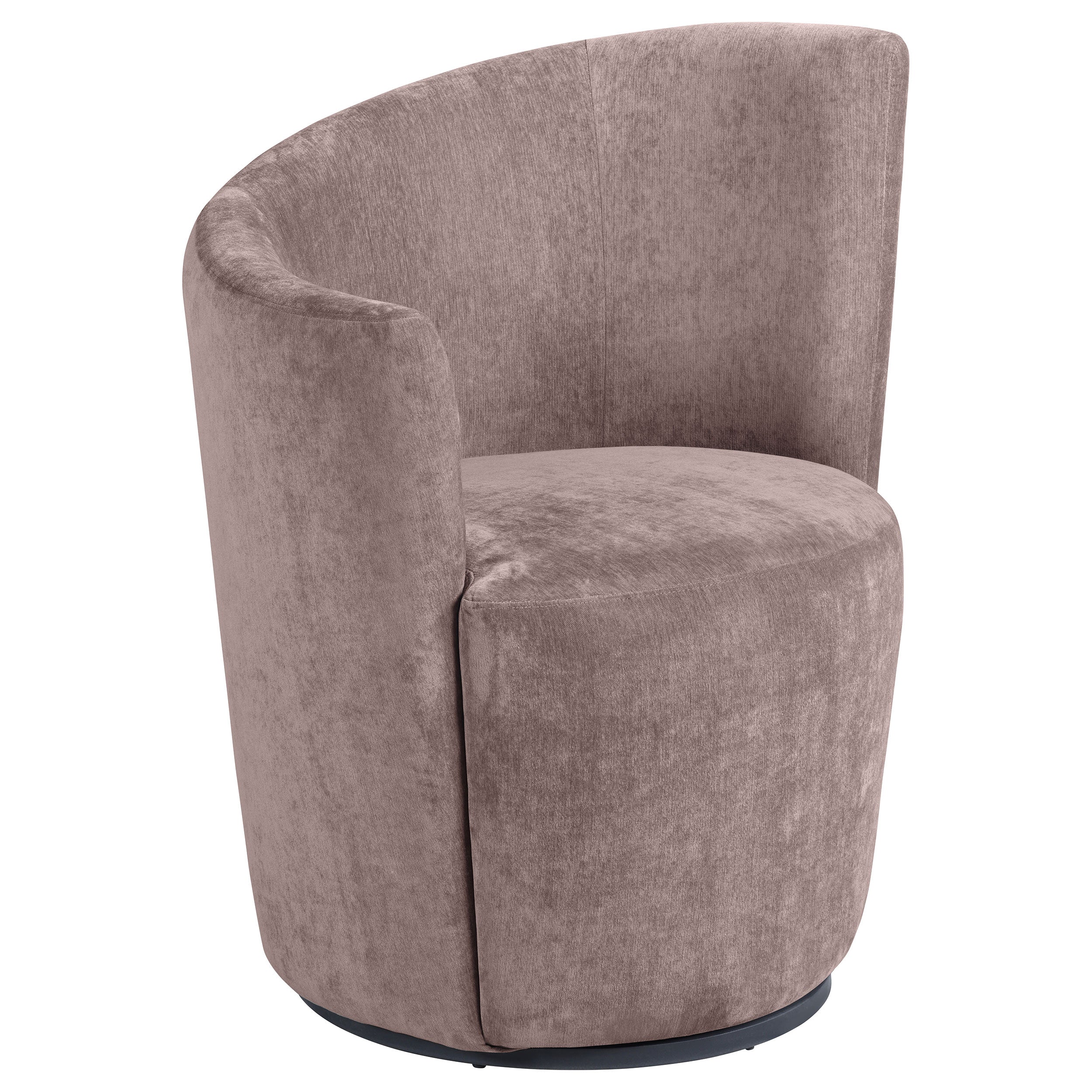 Nueva Upholstered Swivel Chair Curved Backrest Dove Grey