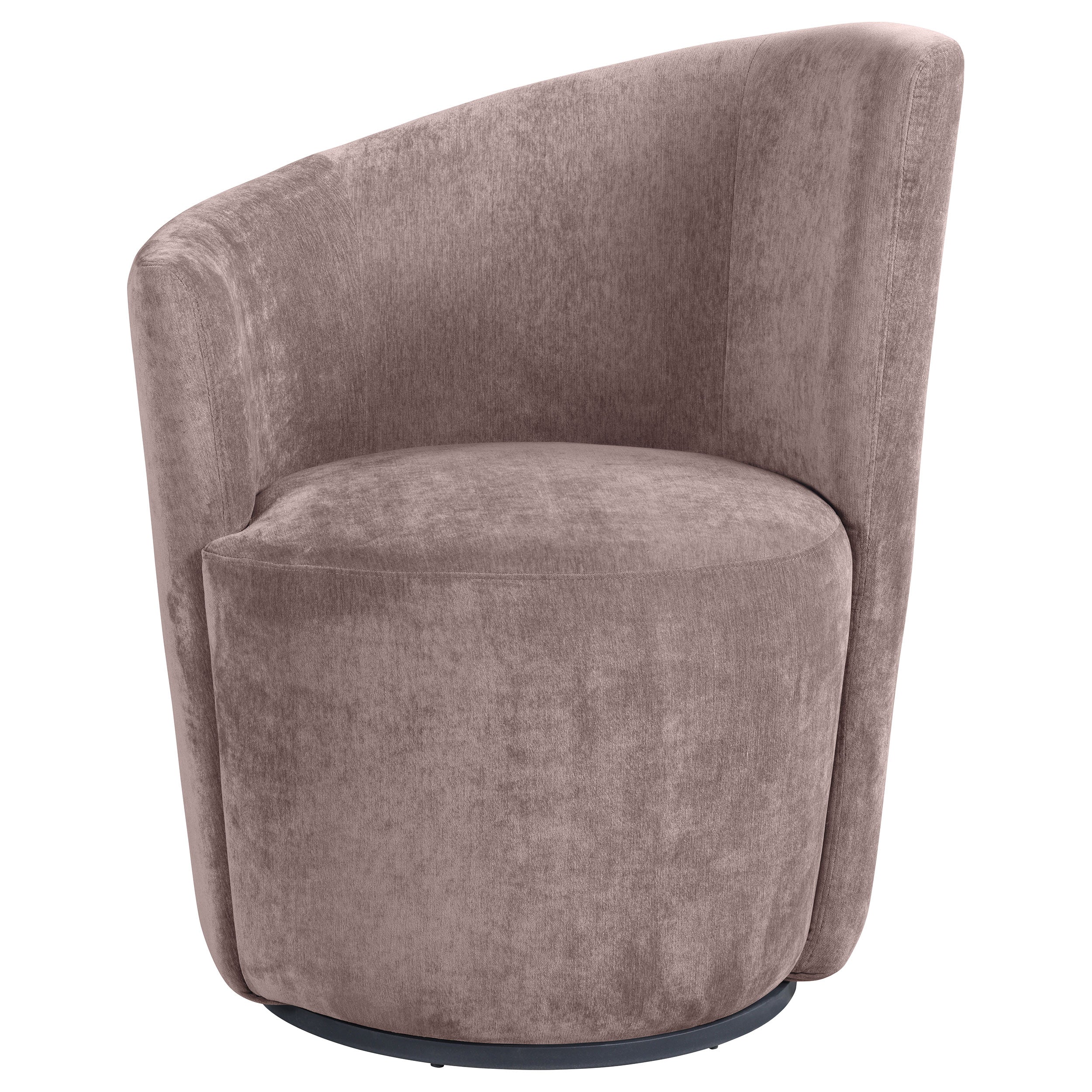 Nueva Upholstered Swivel Chair Curved Backrest Dove Grey