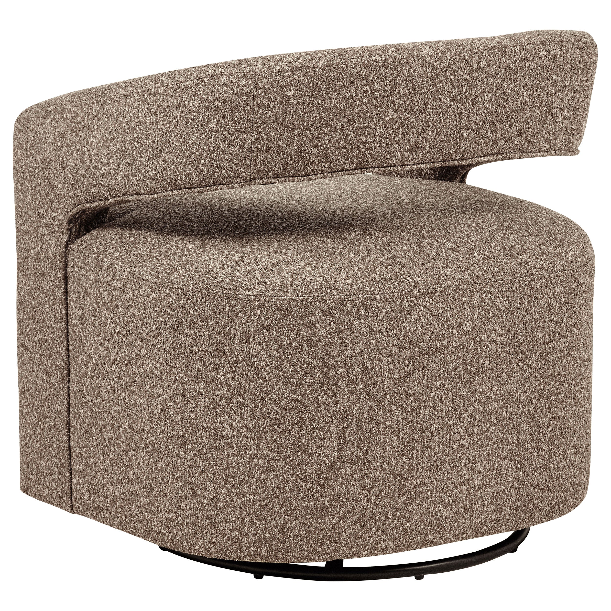 Westhill Boucle Upholstered Swivel Accent Chair Rocky Road