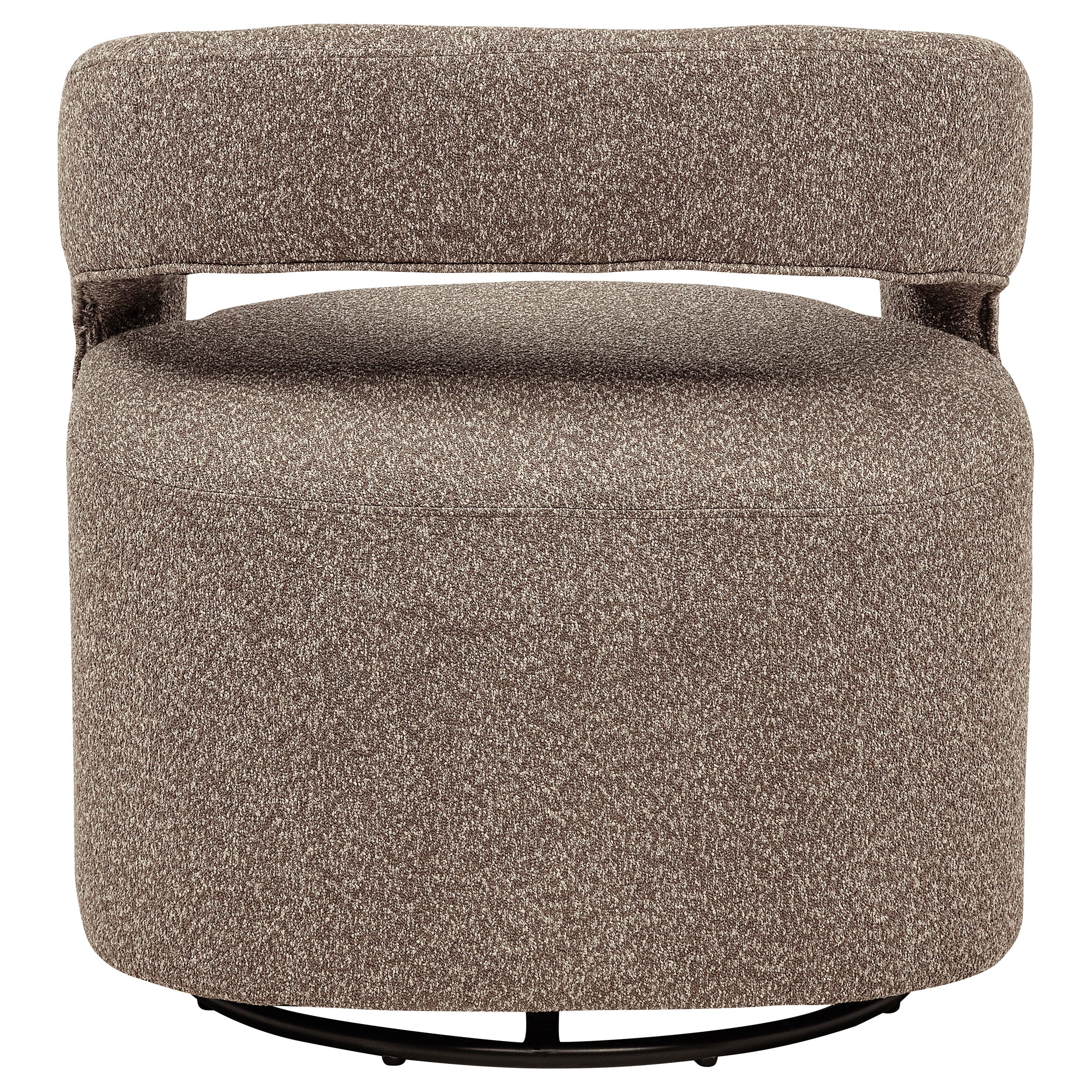 Westhill Boucle Upholstered Swivel Accent Chair Rocky Road