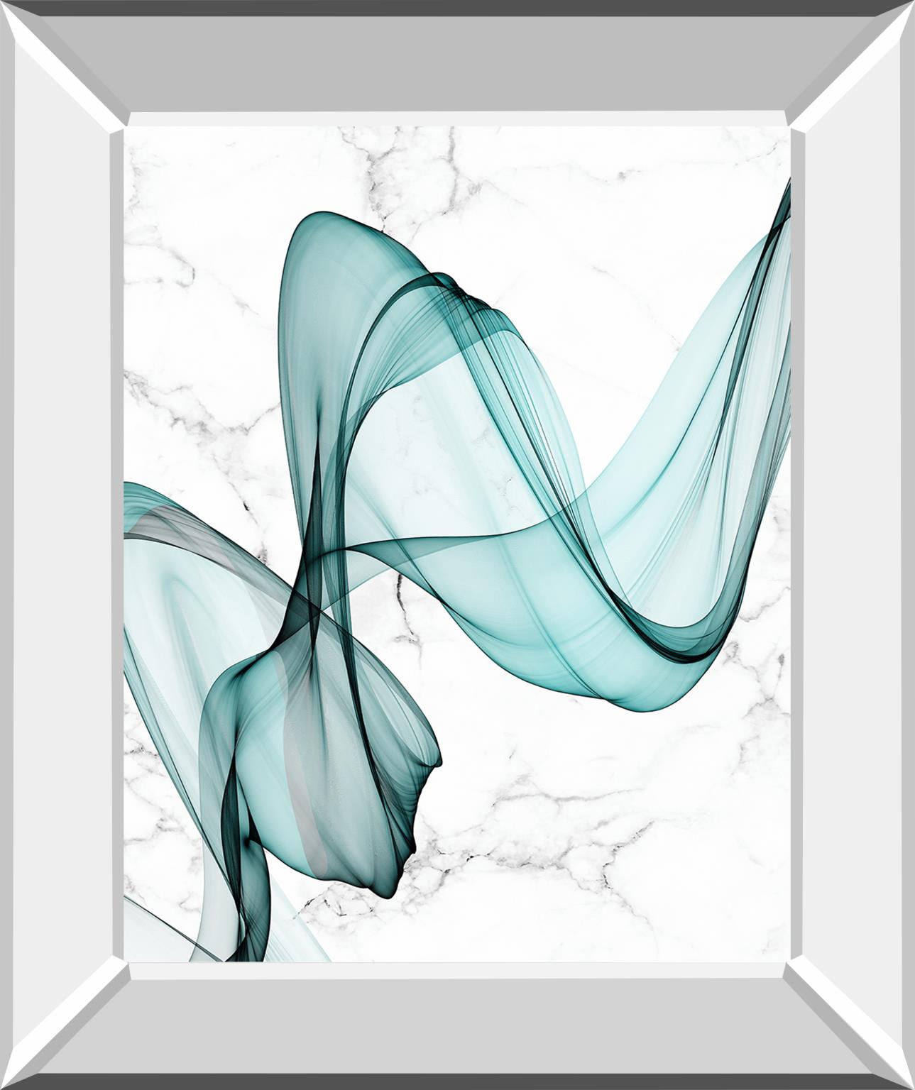 Teal Ribbons Iii By Irena Orlov 22X26 Mirror Frame Print