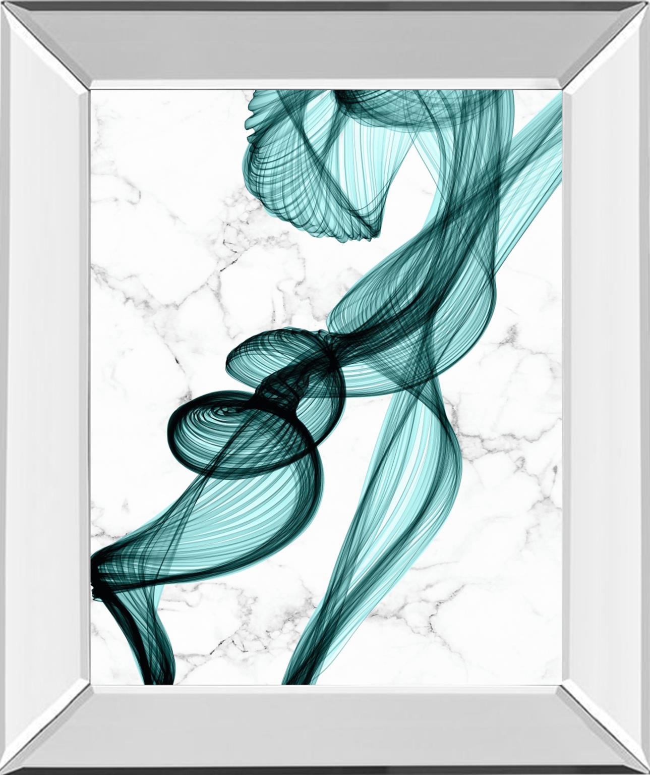 Teal Ribbons Ii By Irena Orlov 22X26 Mirror Frame Print