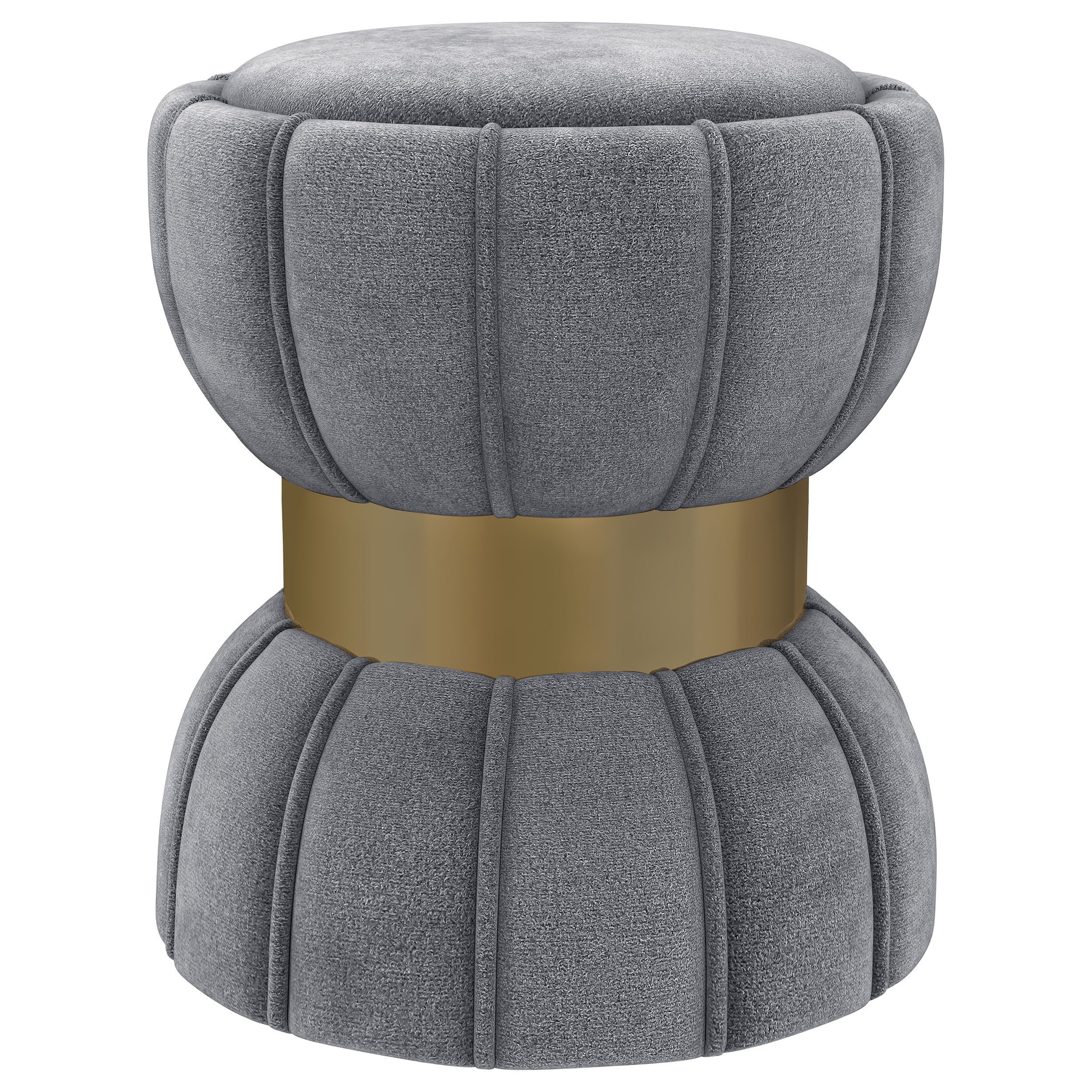 Sora Round Upholstered Ottoman Berry